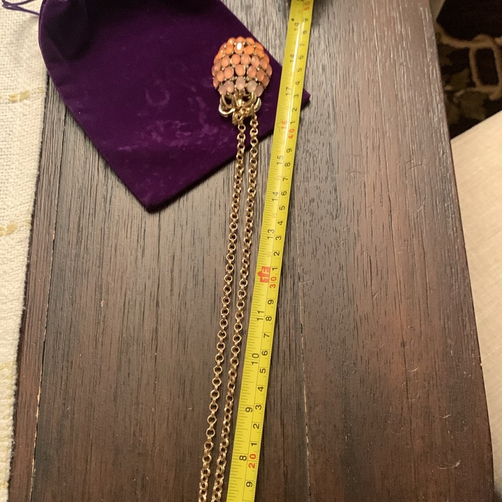 Chico’s Elegant Gold and Orange Pendant Necklace - Picture 6 of 7